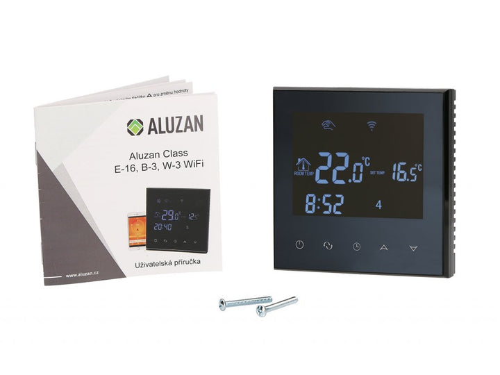 Aluzan Class B-3 WiFi, programmable room thermostat for boiler switching, remotely controllable via Android or iOS app