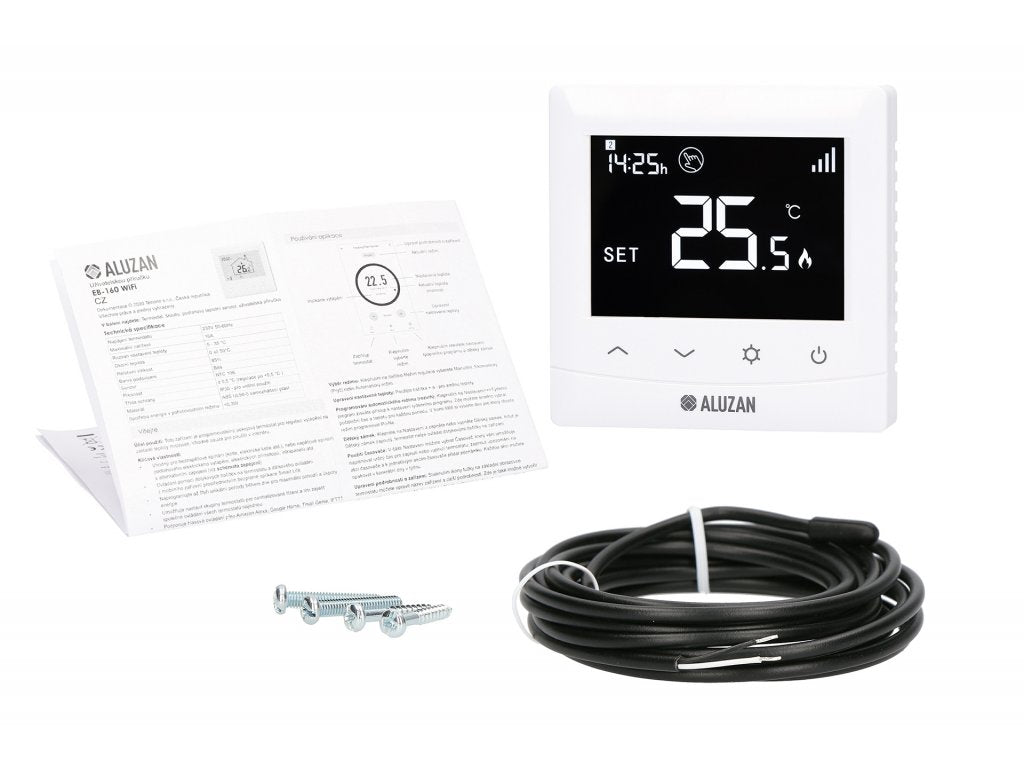 Aluzan EB-160 WiFi, programmable thermostat for controlling boilers and electric heaters up to 16A