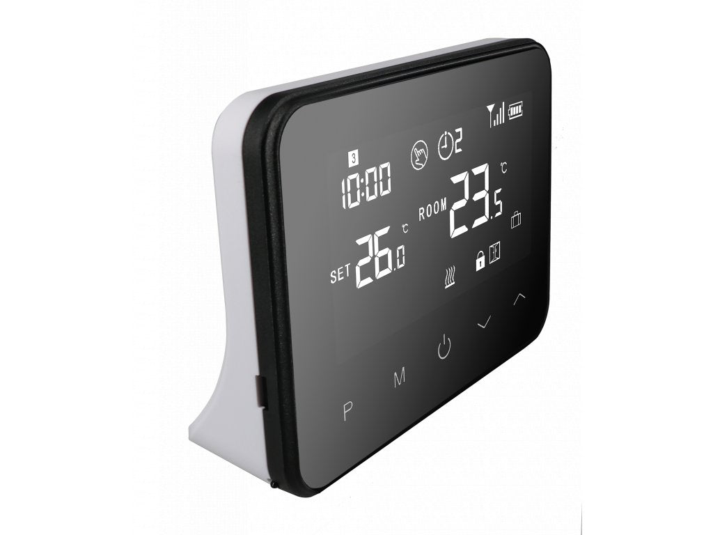 Aluzan Wireless B-100 WiFi, kabelloser programmierbarer Raumthermostat zum potentialfreien Schalten von Heizkesseln oder Elektroheizungen bis 10A