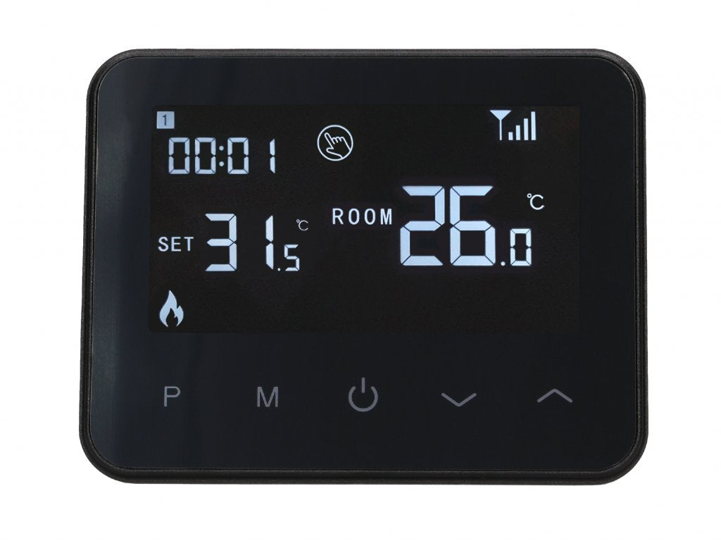 Aluzan Wireless B-100 WiFi, kabelloser programmierbarer Raumthermostat zum potentialfreien Schalten von Heizkesseln oder Elektroheizungen bis 10A