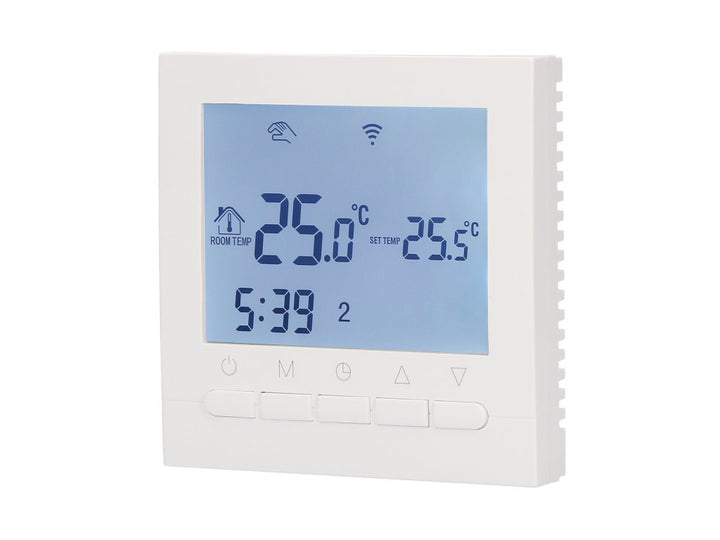 Aluzan E-16 WiFi, programmierbarer Raumthermostat zum Schalten von Elektroheizungen bis zu 16A, fernsteuerbar über Android- oder iOS-App